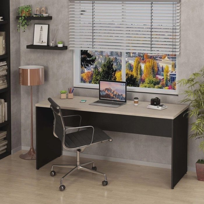 Mesa De Escritório Escrivaninha 160x60cm Tampo 30mm - Imagem 1
