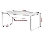Mesa Escritório 1,50×0,60m -SGavetas – workstart – nogal sevilhapreto – 21472 - Imagem 2