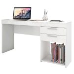 Mesa Escrivaninha De Escritório Office Notável Branco Branco - Imagem 3