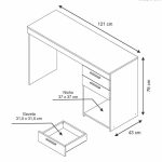 Mesa Escrivaninha De Escritório Office Notável Branco Branco - Imagem 4