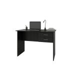 Mesa Escrivaninha Escritório Home Office 2 Gavetas Preto - Imagem 2