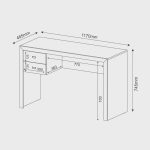 Mesa Para Escritório 2 Gavetas Me4123 Amendoa- Tecno Mobili - Imagem 2