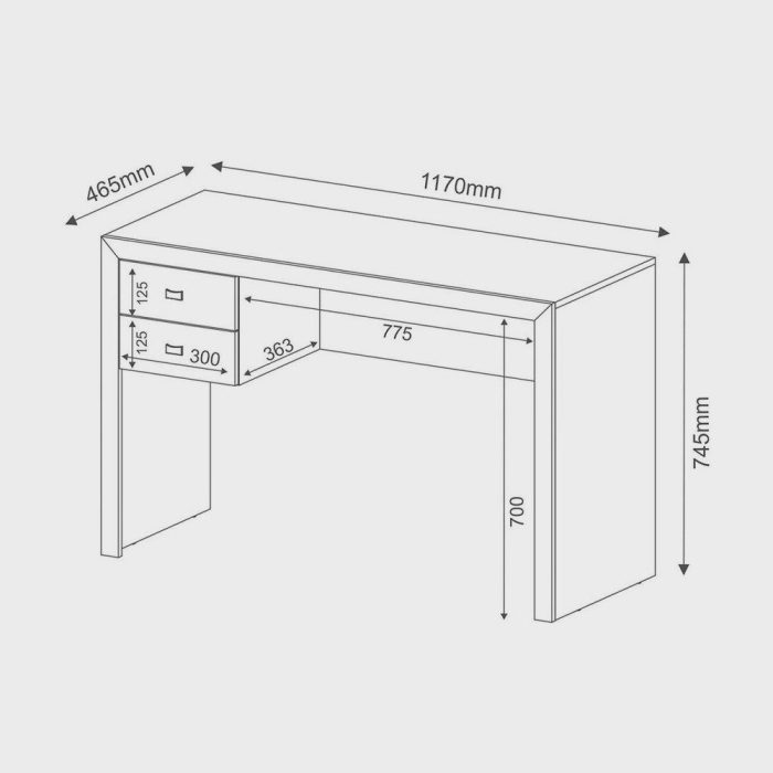 Mesa Para Escritório 2 Gavetas Me4123 Amendoa- Tecno Mobili - Imagem 2