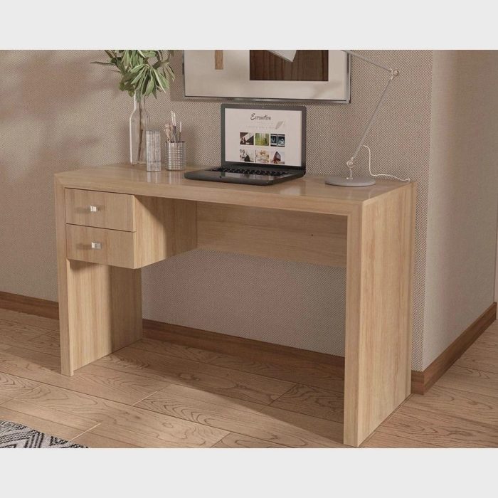 Mesa Para Escritório 2 Gavetas Me4123 Amendoa- Tecno Mobili - Imagem 1