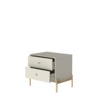Mesa de Cabeceira Jasper 63 cm – Off White Fosco c Dourado - Imagem 3