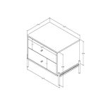 Mesa de Cabeceira Jasper 63 cm – Off White Fosco c Dourado - Imagem 4
