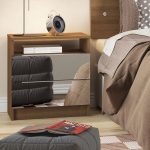 Mesa de Cabeceira Madesa 3227 2 Gavetas com Espelho – Rustic