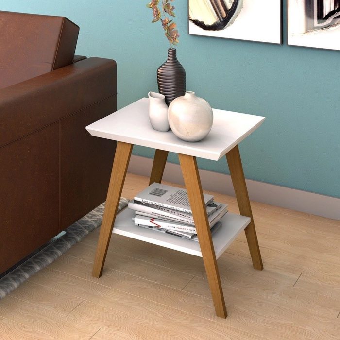 Mesa de Canto Mônaco Branco - Imagem 1