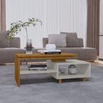 Mesa de Centro Decorativa Lima Tampo Duplo Design Moderno