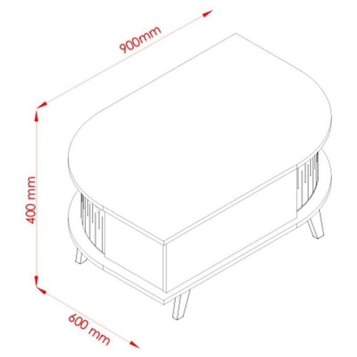 Mesa de Centro Indianápolis Naturale Off White – Madetec - Imagem 3