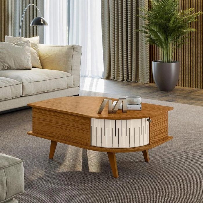 Mesa de Centro Indianápolis Naturale Off White – Madetec - Imagem 1