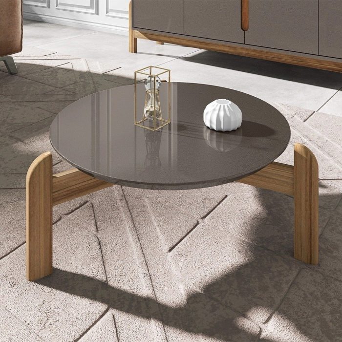 Mesa de Centro Lizz Cinza Pérola Cedro Casa D - Imagem 1