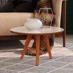 Mesa de Centro Retrô Cissa – Off white com freijó – rpm Móveis