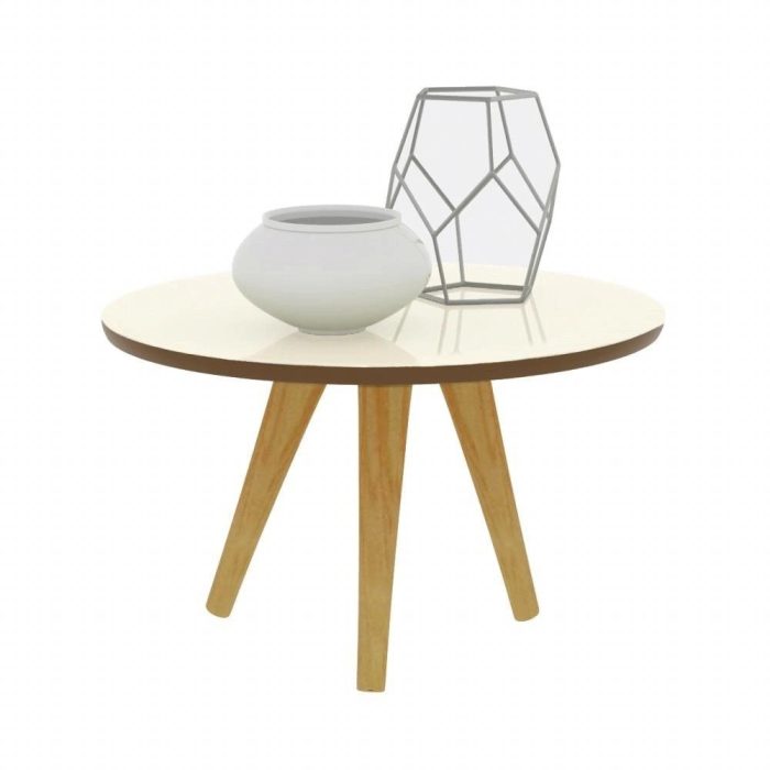 Mesa de Centro Retrô Cissa – Off white com freijó – rpm Móveis - Imagem 2