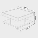 Mesa de Centro com Rodízio Quadrada Saara - Imagem 3