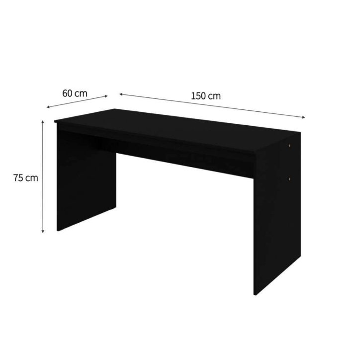 Mesa de Escritório Diretor Preta 150 cm - Imagem 3