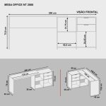Mesa de Escritório em L 2 Gavetas 3 Nichos Office nt 2060 - Imagem 5