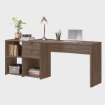 Mesa de Escritório em L 2 Gavetas 3 Nichos Office nt 2060 - Imagem 4