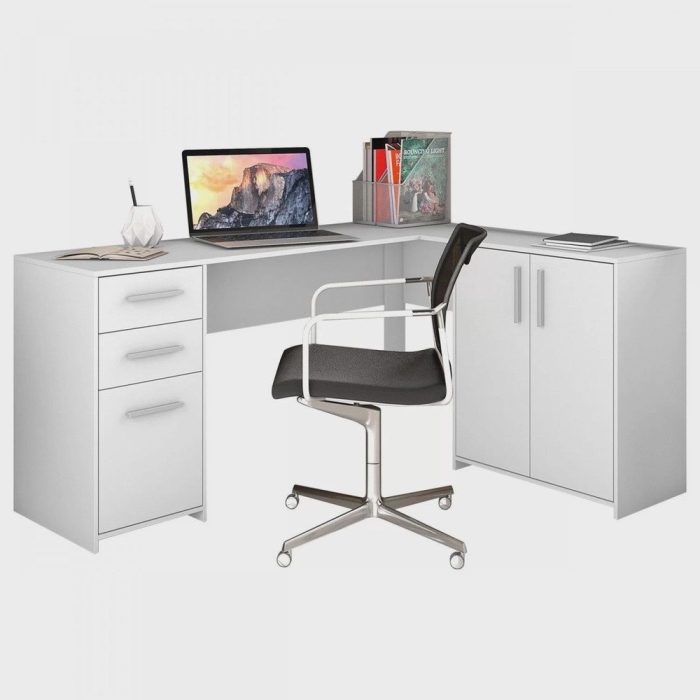 Mesa de Escritório em L 2 Gavetas 3 Portas Office Nt 2005 - Imagem 3