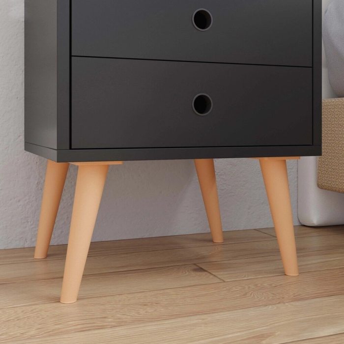 Mesa de cabeceira Retrô Dream Plus – Preto – Mania - Imagem 3
