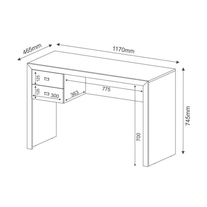 Mesa pEscritório Tecno Mobili ME-4123 Branco - Imagem 2