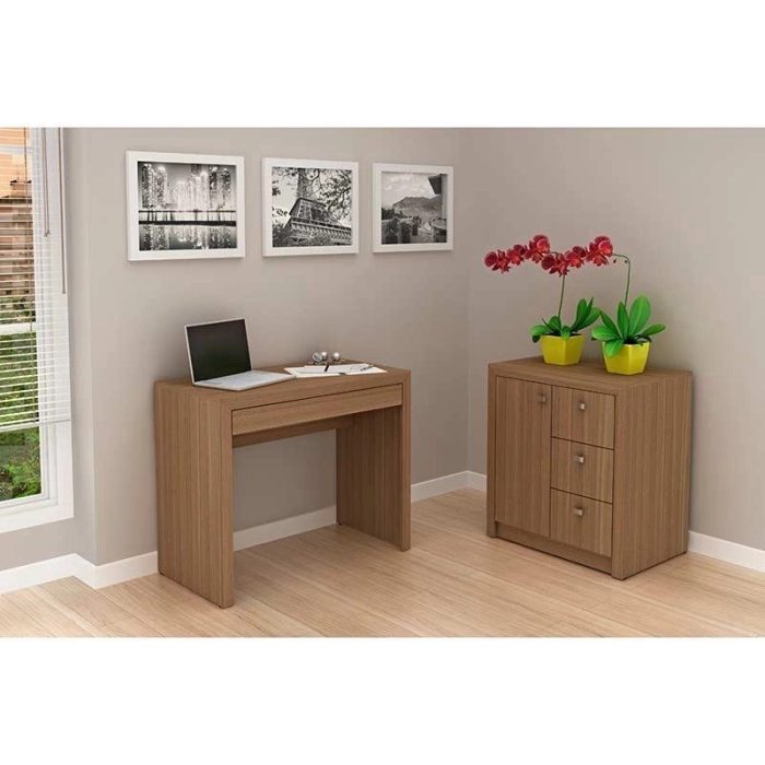 Mesa para Escritório ME4107 Amêndoa – Tecno Mobili - Imagem 1