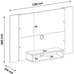 Painel Cine Para Tv 47 Com Nicho Pinho  Off White - Imagem 4