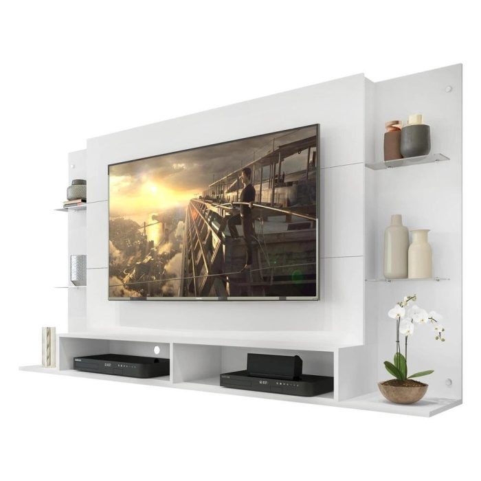 Painel Nairóbi Plus para TV Até 60 Branco Acetinado Texturizado - Imagem 2