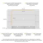 Painel Nairóbi Plus para TV Até 60 Branco Acetinado Texturizado - Imagem 3