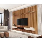 Painel Para TV Até 85 Polegadas Ripado Verdadeiro Versátil 2.22.2 Com Nicho NatureOff White – Giga Móveis - Imagem 2