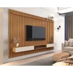 Painel Para TV Até 85 Polegadas Ripado Verdadeiro Versátil 2.2×1.8 Com Nicho NatureOff White – Giga Móveis - Imagem 2