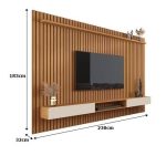 Painel Para TV Até 85 Polegadas Ripado Verdadeiro Versátil 2.2×1.8 Com Nicho NatureOff White – Giga Móveis - Imagem 3