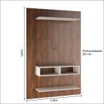 Painel Para Tv Até 43 Polegadas Byte Imbuia Off White Viero - Imagem 3