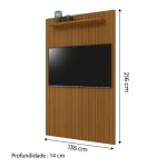 Painel Para Tv Até 55 Polegadas Ripado Impressão 3D Egeo Com Prateleira 1,35m Cedro edn - Imagem 3