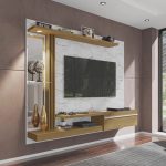 Painel Para Tvs 55 Polegadas Led Prateleira De Vidro Denver