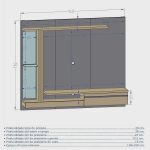 Painel Para Tvs 55 Polegadas Led Prateleira De Vidro Denver - Imagem 3