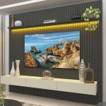 Painel Ripado TV até 85 Polegadas com LED 230cm Nobre