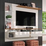 Painel para TV 55 polegadas Intense Lukaliam Off White  Damasco