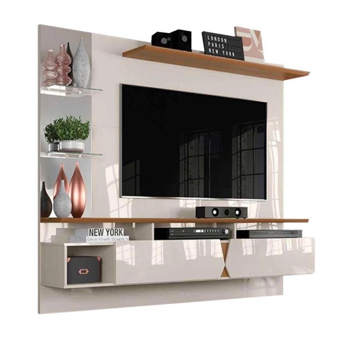Painel para TV 55 polegadas Intense Lukaliam Off White  Damasco - Imagem 2