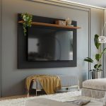 Painel para TV até 70 Polegadas 180cm Portugal Notável Preto/Freijó