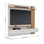 Painel para Tv Home Suspenso Juriti 1.8 Off White Matte Freijó – Colibri - Imagem 3