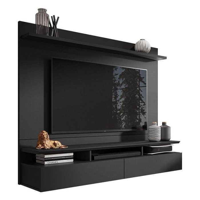 Painel para Tv Home Suspenso Noruega Preto – Móveis Leão - Imagem 1