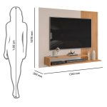 Painel para Tv Nando Carvalho Nobre Griz – Dj Móveis - Imagem 3