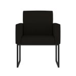 Poltrona Cadeira Decorativa Recepção Base De Ferro Preto - Imagem 2