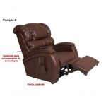 Poltrona Cadeira Reclinável Imperial Para Idoso Motorizada Courissimo Com Massageador Gravidade Zero Marrom - Imagem 3