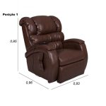 Poltrona Cadeira Reclinável Imperial Para Idoso Motorizada Courissimo Com Massageador Gravidade Zero Marrom - Imagem 5