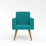 Poltrona Decorativa – Escritório – Recepção – Balaqui Decor Cor azul-turquesa