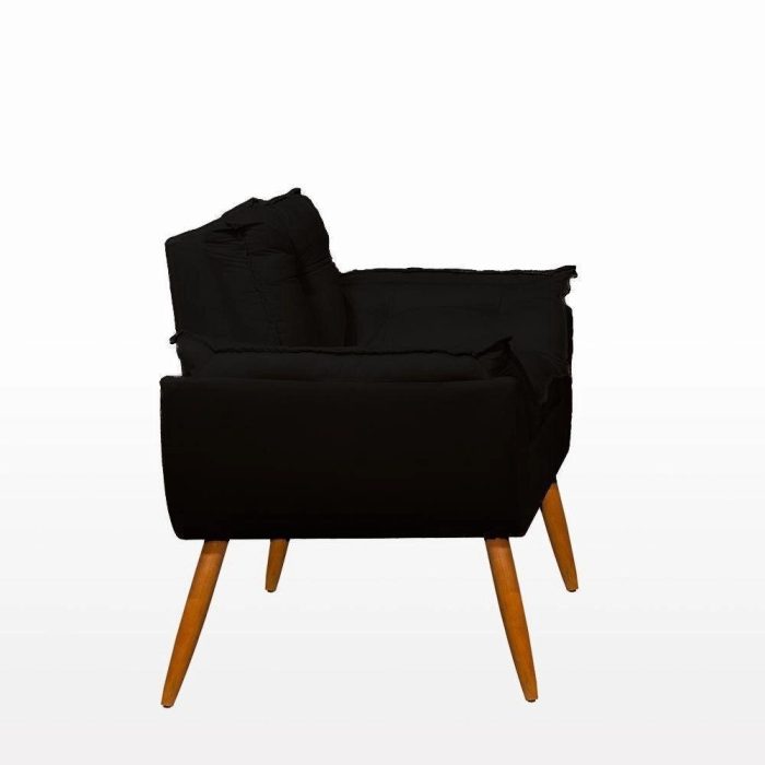 Poltrona Decorativa Opala Reforçada Amamentação Tecido Suede Cor preto - Imagem 3