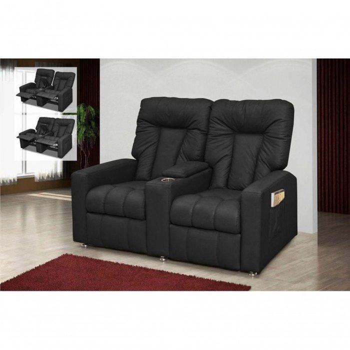 Poltrona Do Papai Reclinável Dupla Jetta – Preto Corino - Imagem 1
