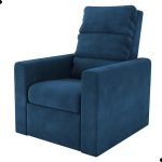 Poltrona Do Papai Reclinável Maia Veludo Azul - Imagem 2